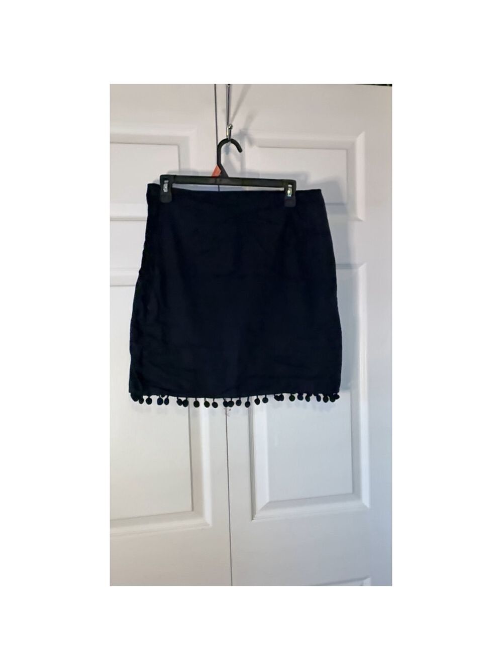 Women's Talbots Navy Mini Skirt with Pom Poms 6P